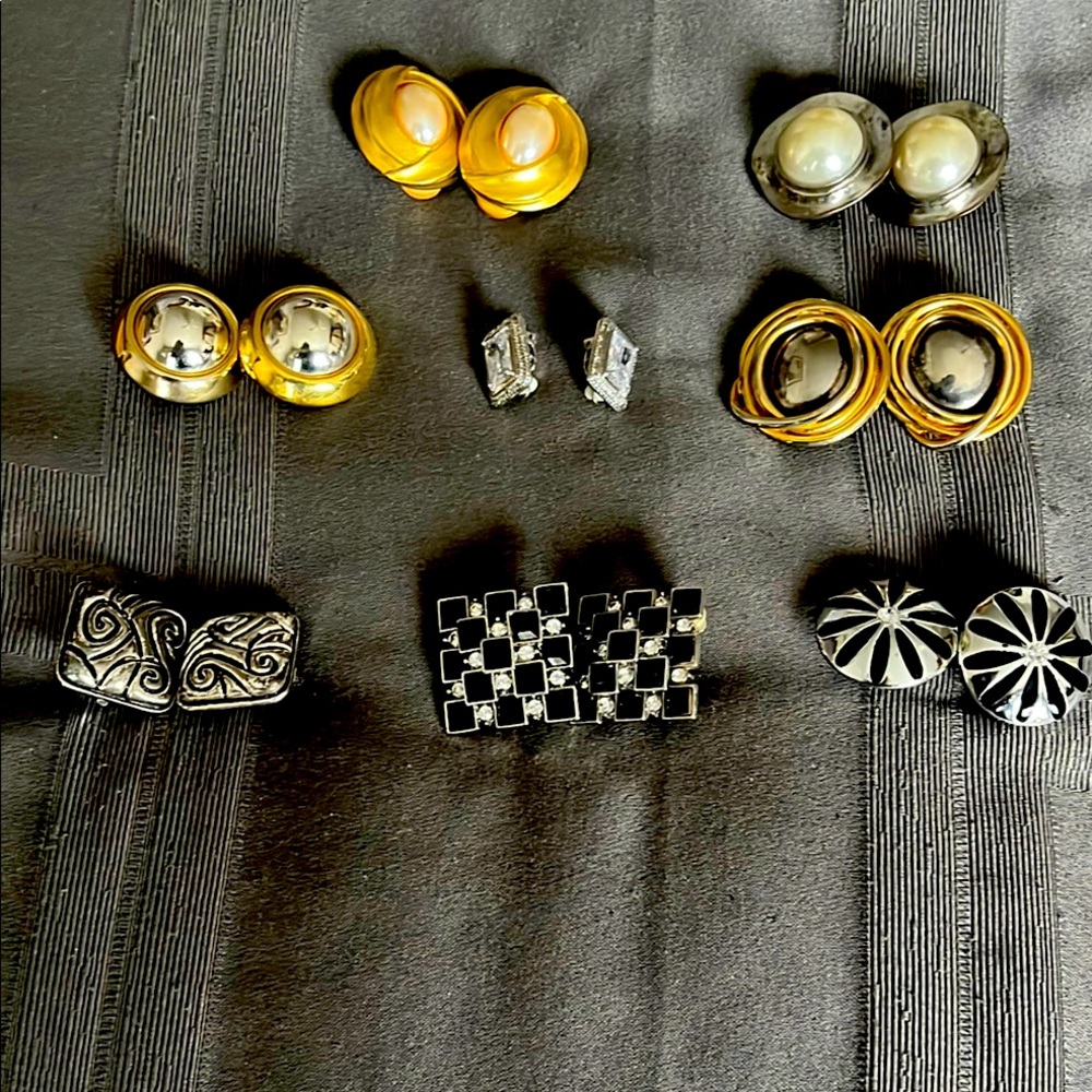 Clip on earrings all eight of them